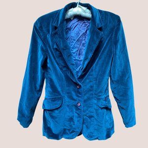 Women's Blue Velvet Blazer